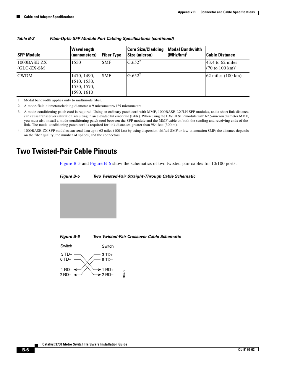 Two twisted-pair cable pinouts, R cable | Cisco 3750 User Manual | Page 68 / 86