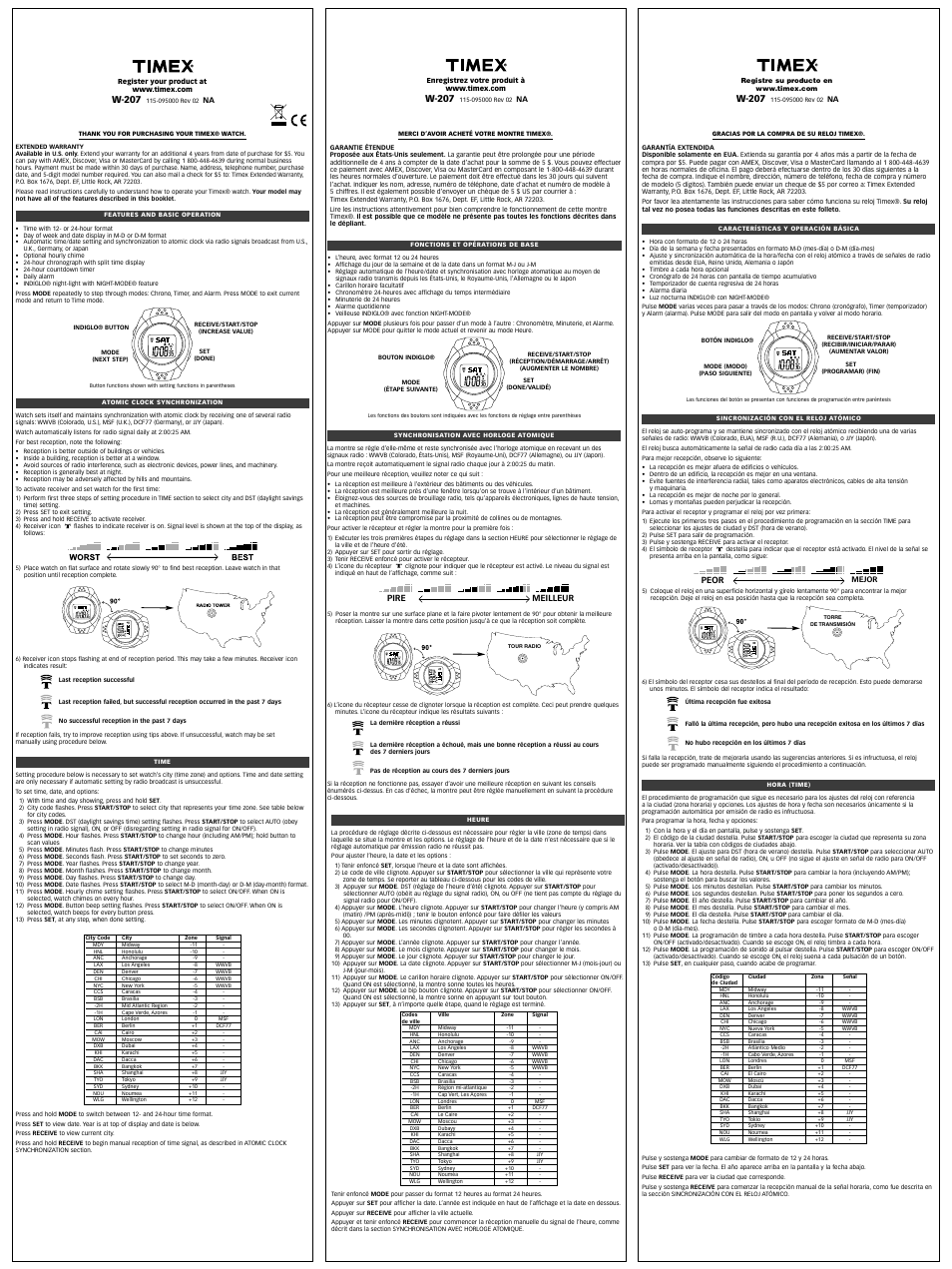 Timex 1440 sports User Manual | 2 pages