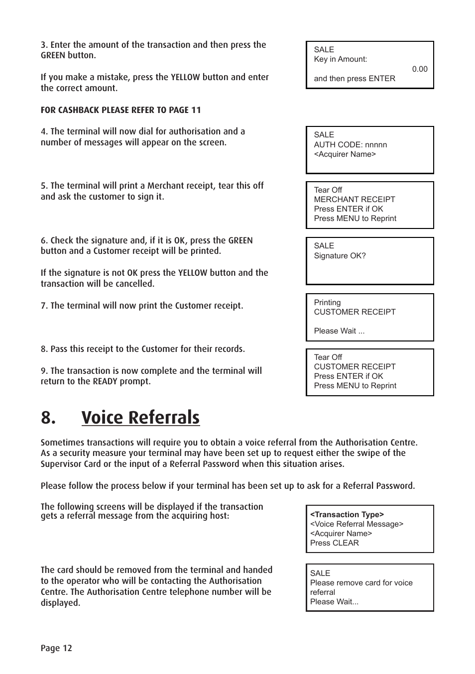 Voice referrals | Ingenico ict220 User Manual | Page 13 / 34