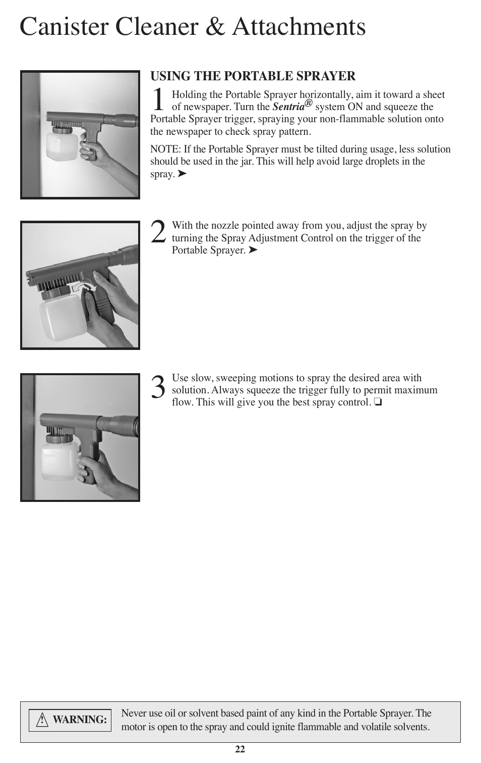 Canister cleaner & attachments | Kirby Sentria User Manual | Page 23 / 58
