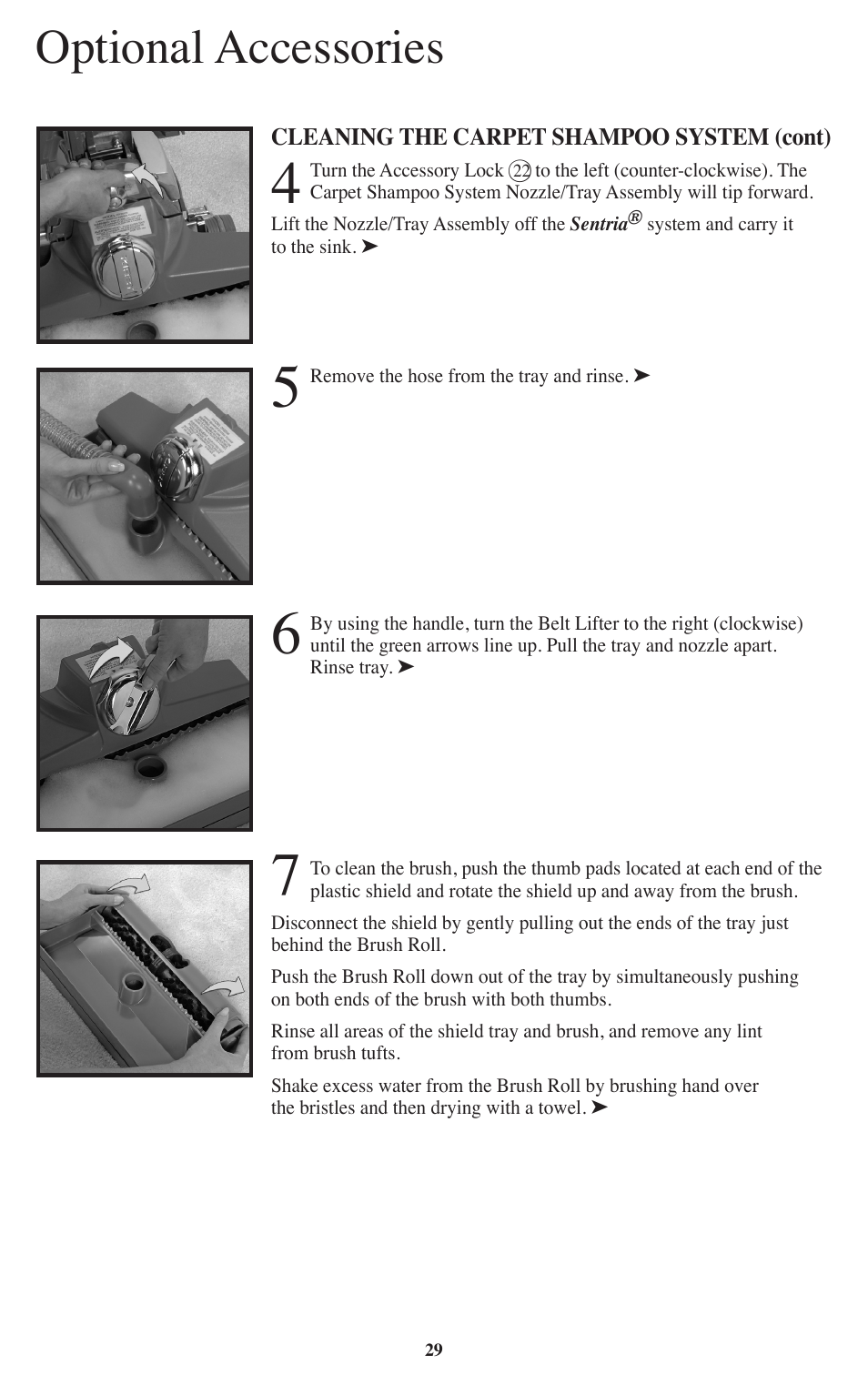 Optional accessories | Kirby Sentria User Manual | Page 30 / 58