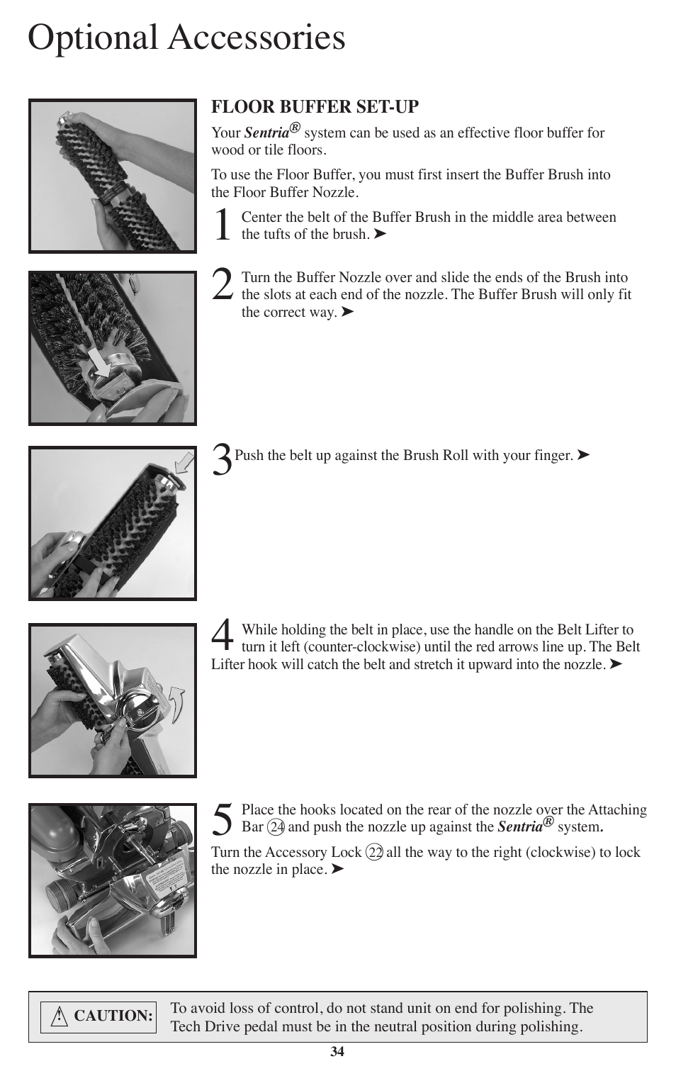 Optional accessories | Kirby Sentria User Manual | Page 35 / 58