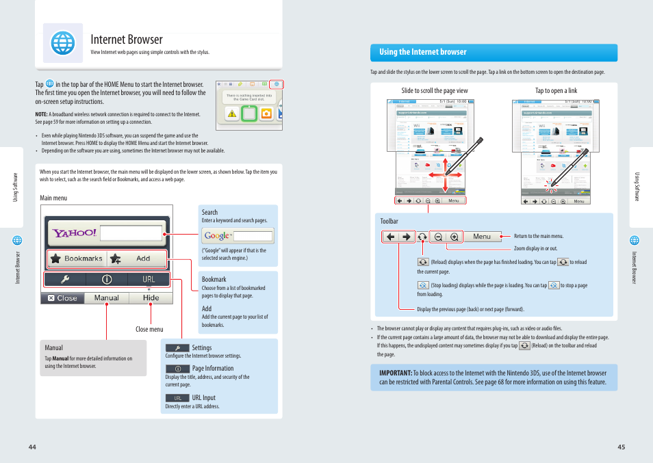 Internet browser | Nintendo 3DS User Manual | Page 24 / 52