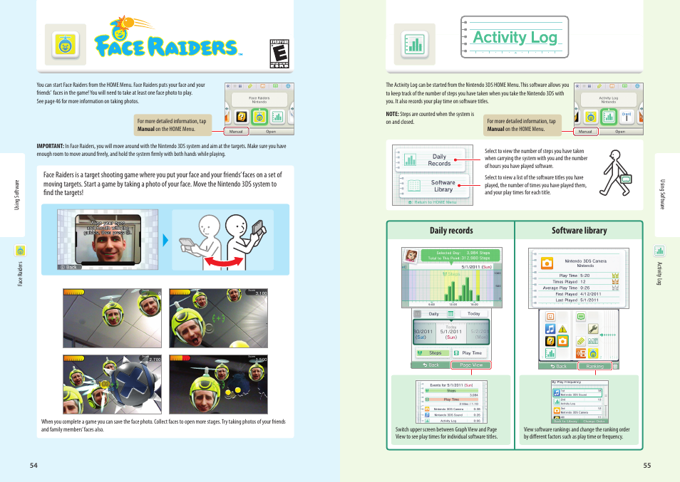 Face raiders activity log | Nintendo 3DS User Manual | Page 29 / 52