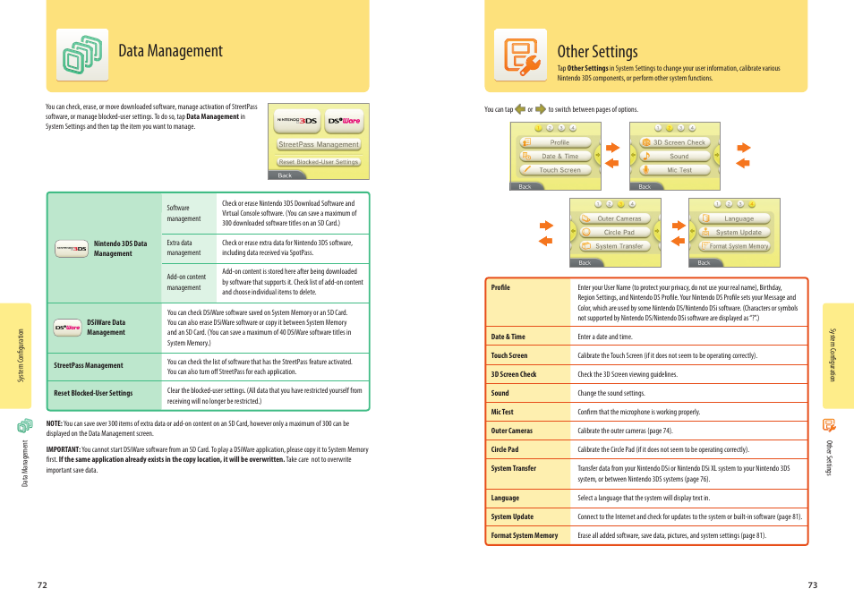 Data management, Other settings | Nintendo 3DS User Manual | Page 38 / 52