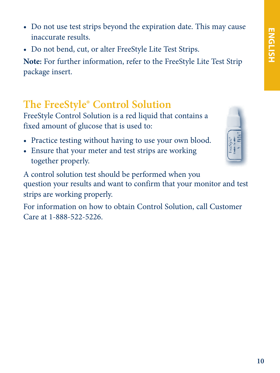 The freestyle® control solution | Abbott Freestyle Lite User Manual | Page 12 / 72