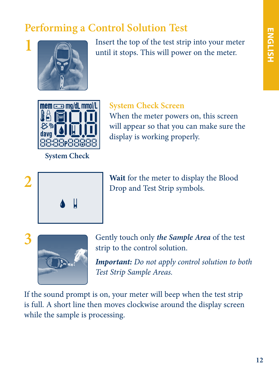 Performing a control solution test | Abbott Freestyle Lite User Manual | Page 14 / 72