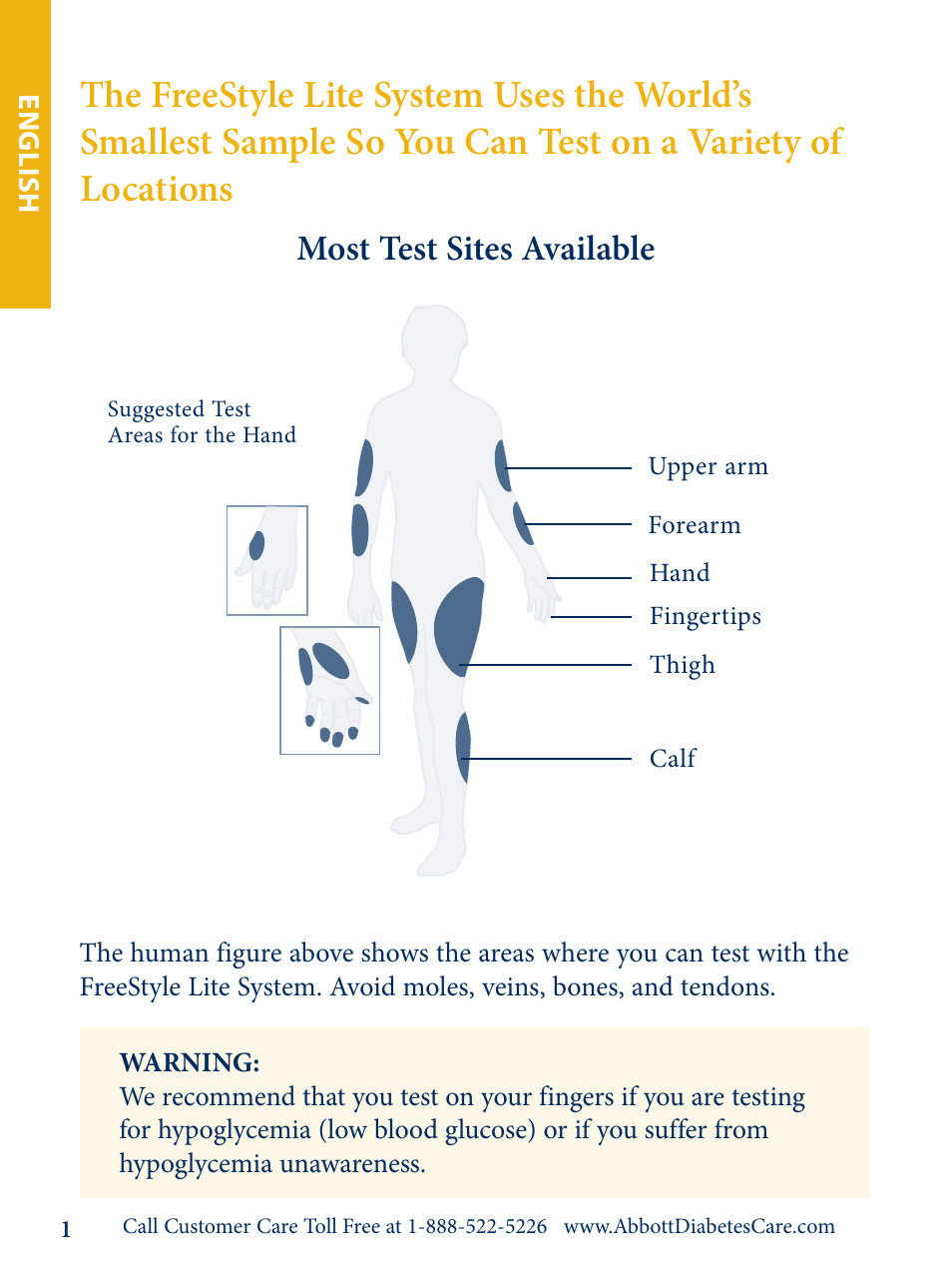 Most test sites available | Abbott Freestyle Lite User Manual | Page 3 / 72