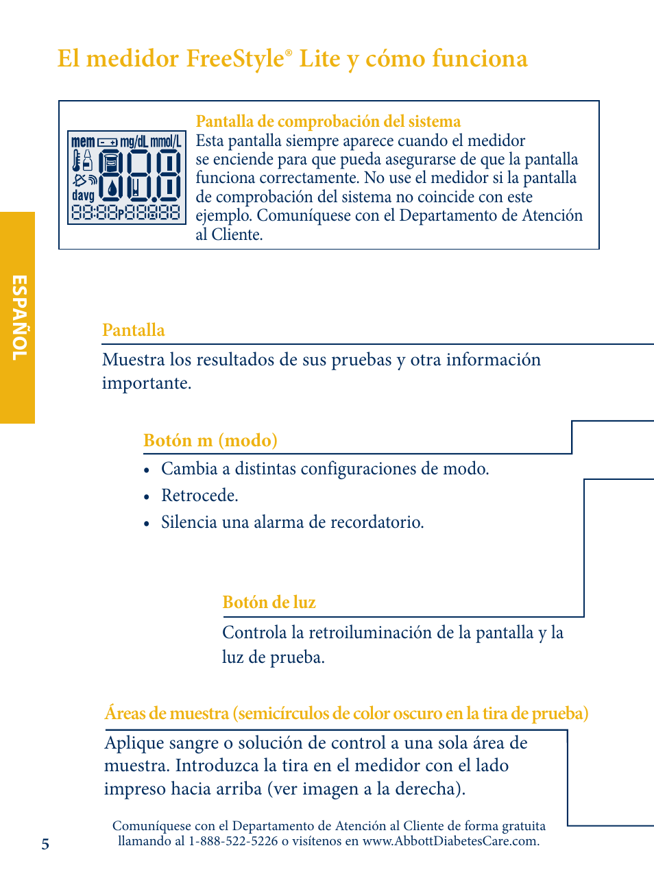 El medidor freestyle® lite y cómo funciona | Abbott Freestyle Lite User Manual | Page 43 / 72