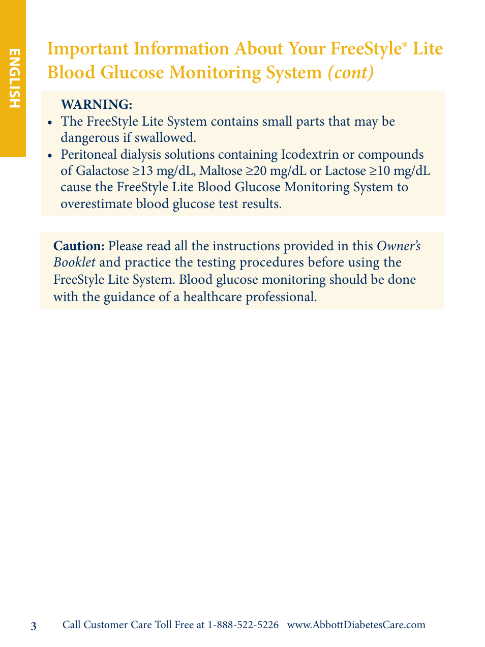 Abbott Freestyle Lite User Manual | Page 5 / 72