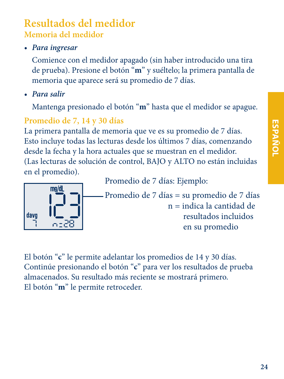Resultados del medidor | Abbott Freestyle Lite User Manual | Page 62 / 72