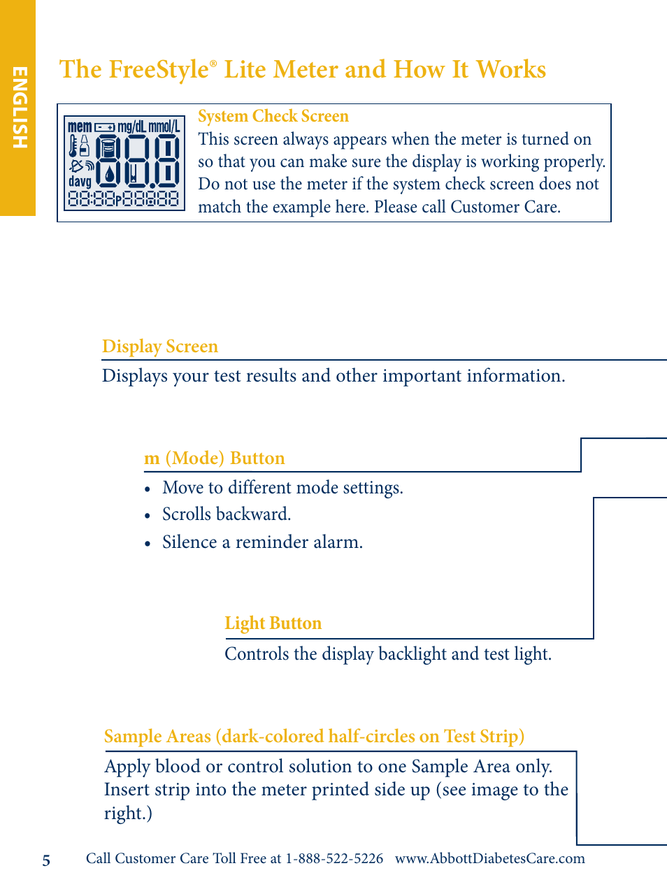 The freestyle® lite meter and how it works | Abbott Freestyle Lite User Manual | Page 7 / 72