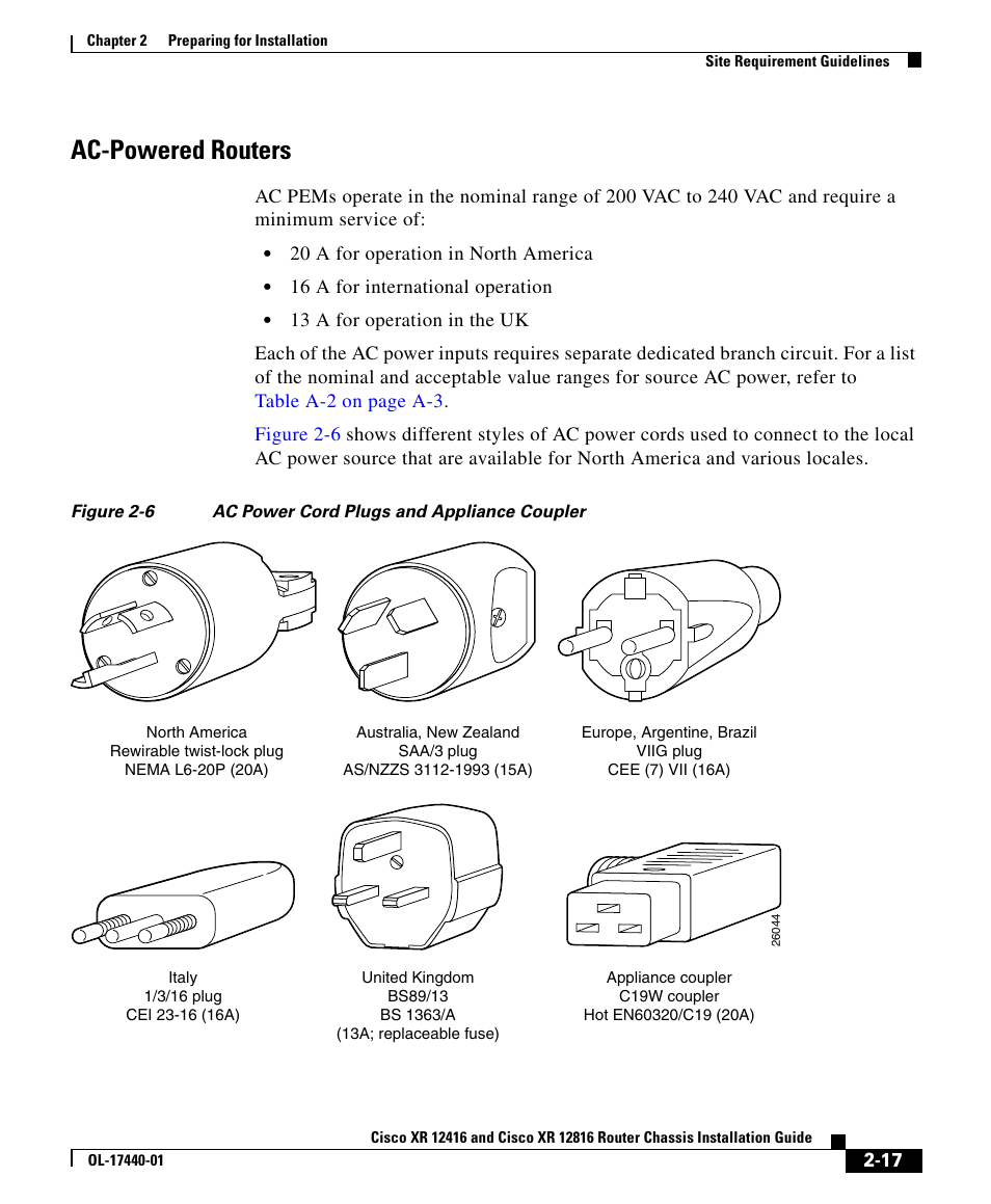 Ac-powered routers | Cisco XR 12416 User Manual | Page 17 / 34