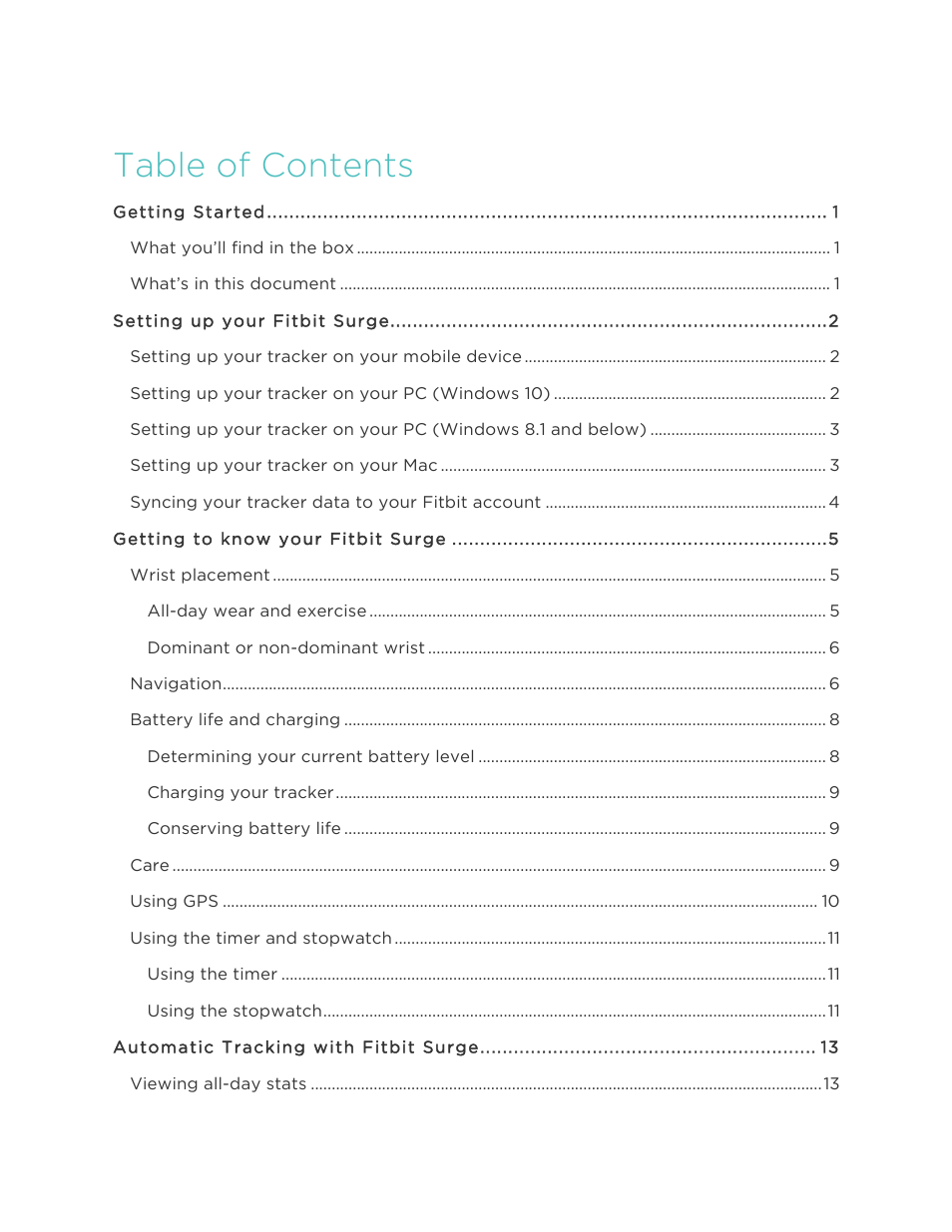 Fitbit Surge User Manual | Page 2 / 48