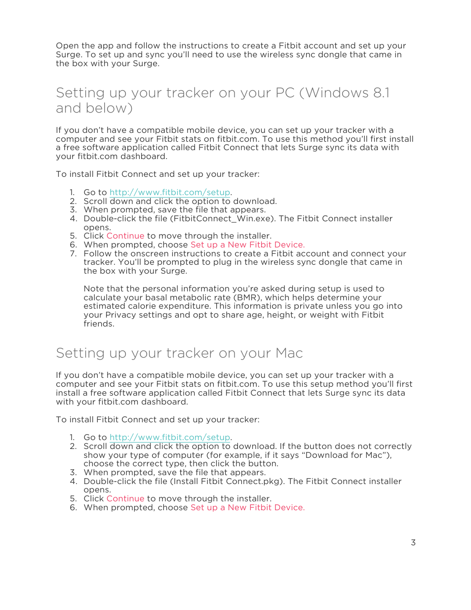 Setting up your tracker on your mac | Fitbit Surge User Manual | Page 8 / 48