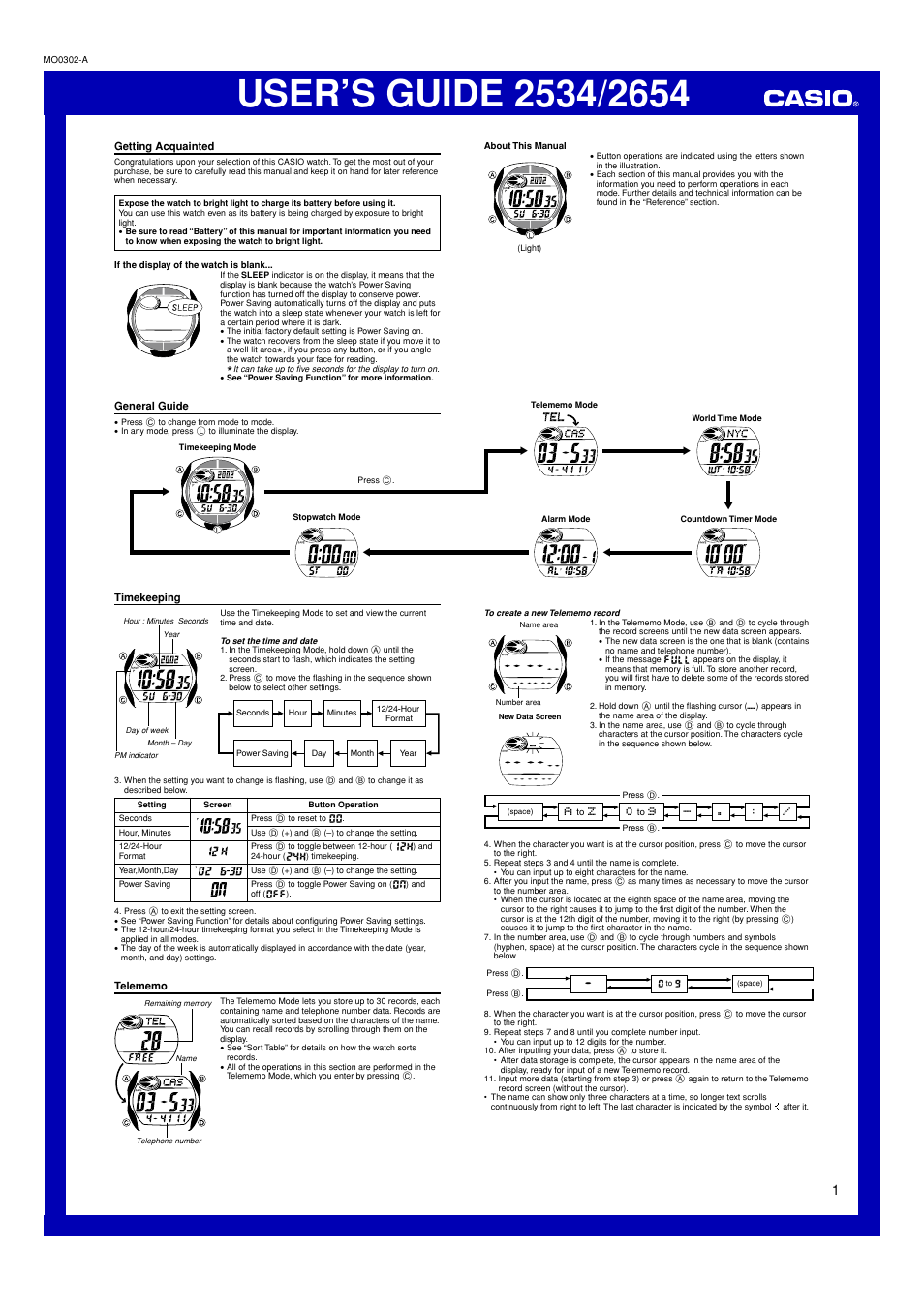 G-Shock G-2800-1 User Manual | 5 pages