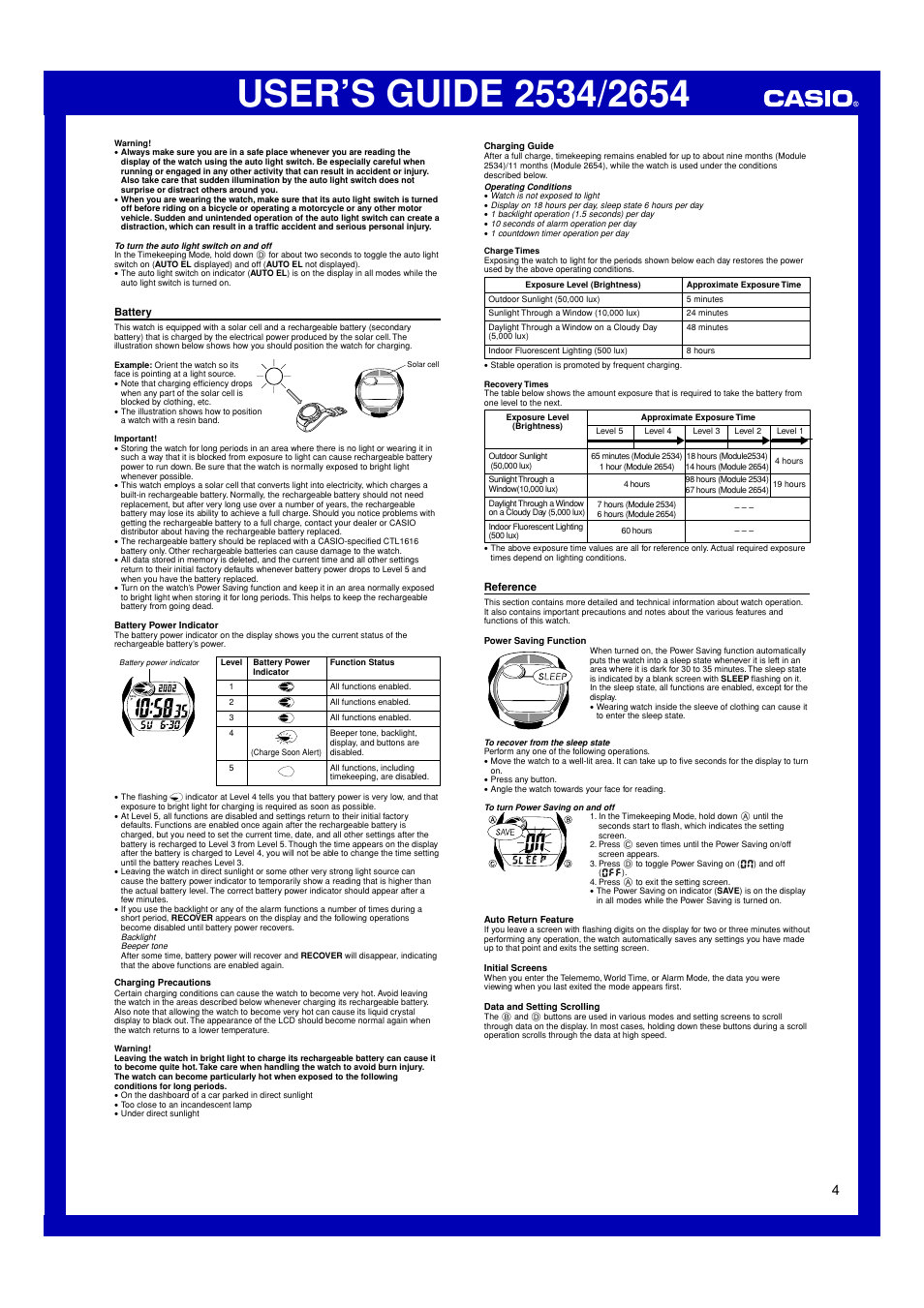 Battery, Reference | G-Shock G-2800-1 User Manual | Page 4 / 5