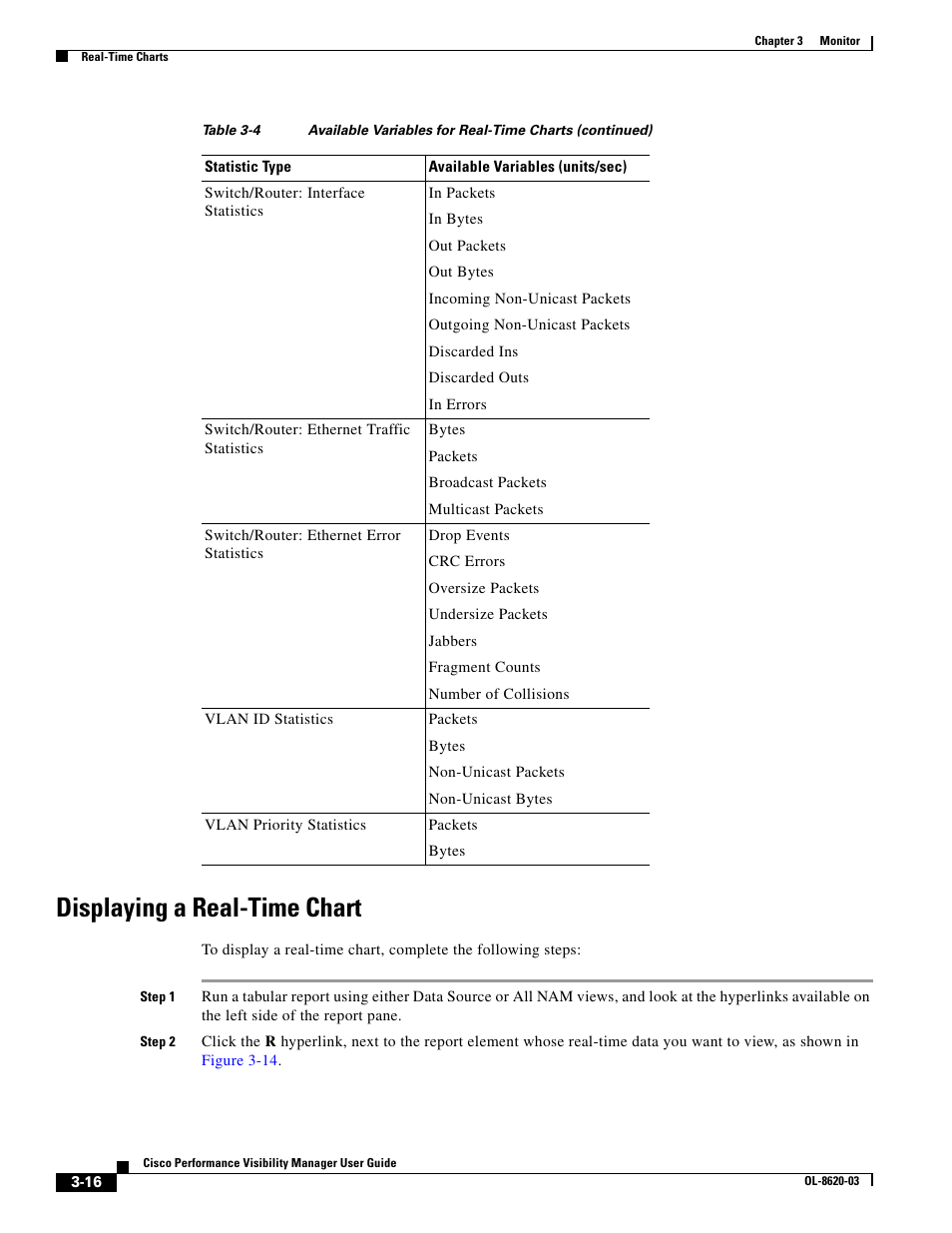 Displaying a real-time chart | Cisco OL-8620-03 User Manual | Page 16 / 22