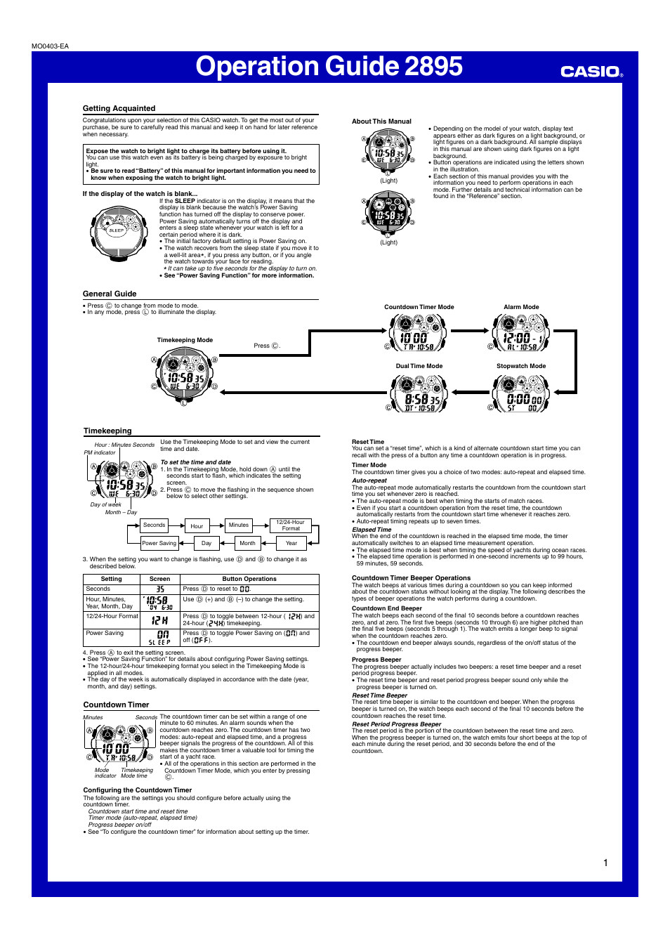 G-Shock G-7302RL-1A User Manual | 4 pages