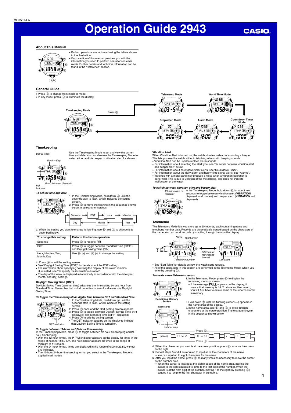 G-Shock G-7500-1 User Manual | 4 pages