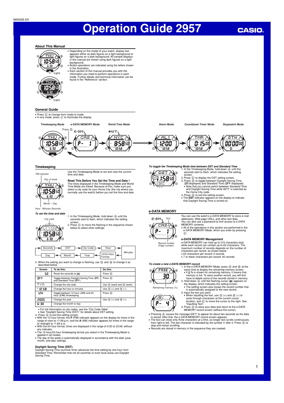 G-Shock G-7600-2V User Manual | 4 pages