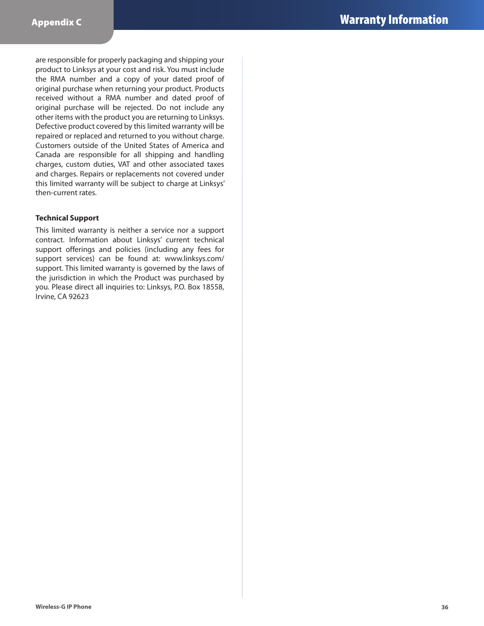 Warranty information | Cisco WIP310 User Manual | Page 40 / 56