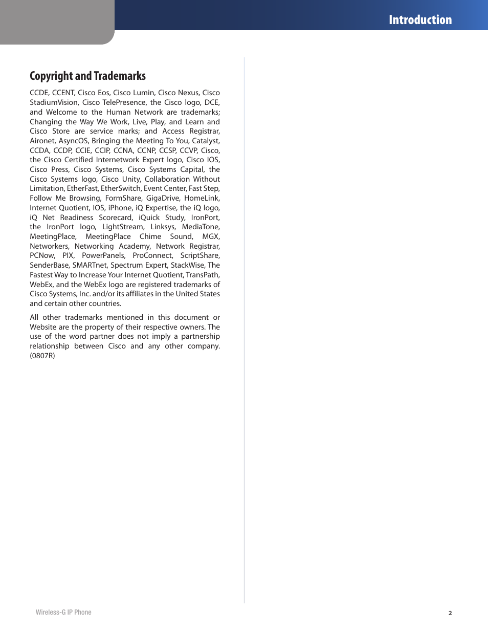 Introduction, Copyright and trademarks | Cisco WIP310 User Manual | Page 6 / 56