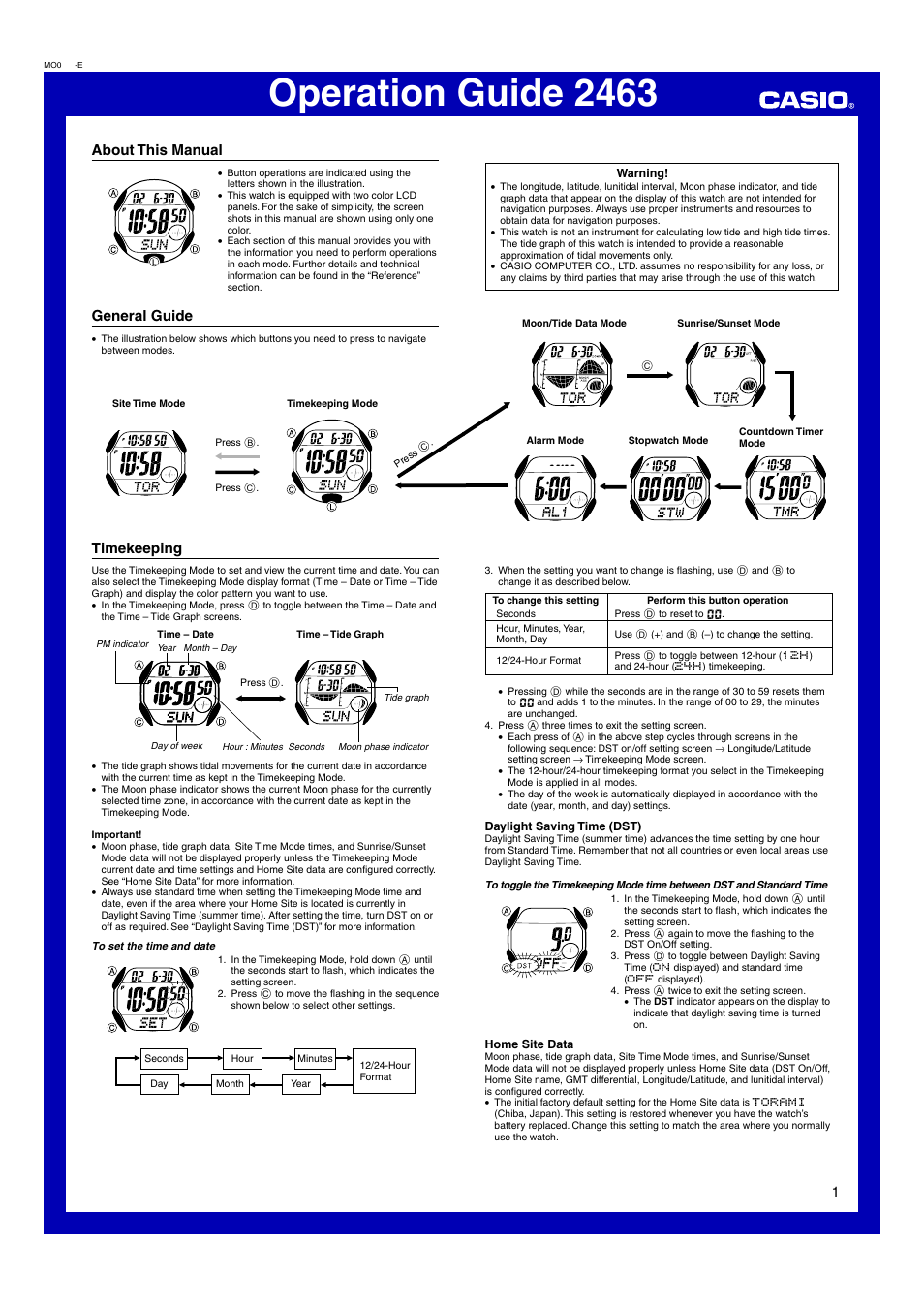 G-Shock GL-150-2 User Manual | 7 pages