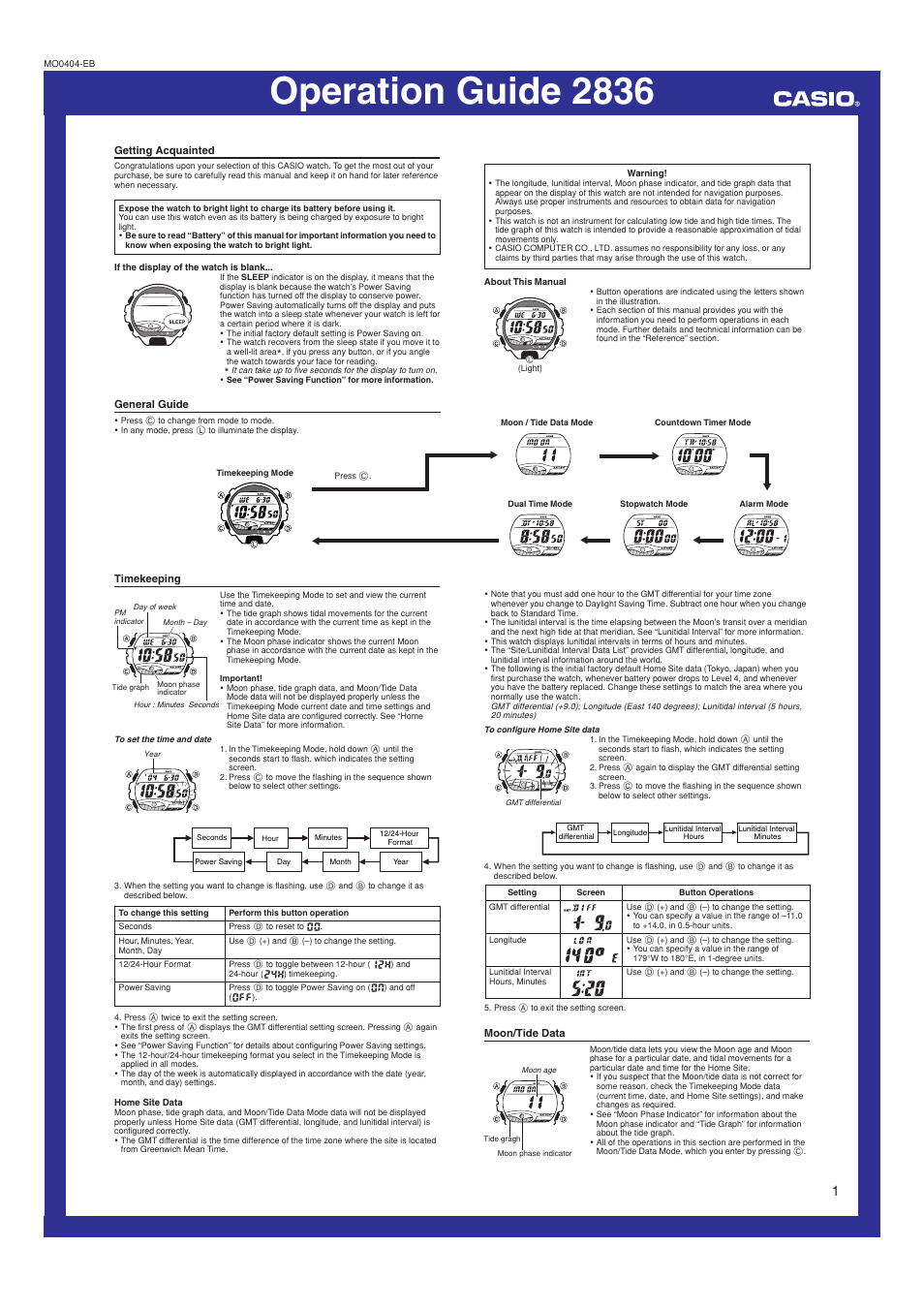 G-Shock GL-220-1 User Manual | 5 pages