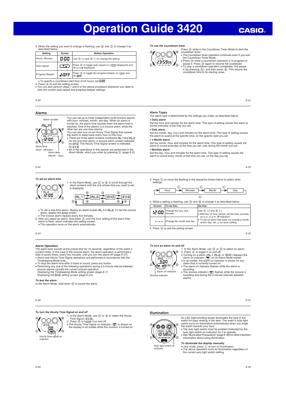 Operation guide 3420 | G-Shock GD-X6930E-9 User Manual | Page 3 / 5