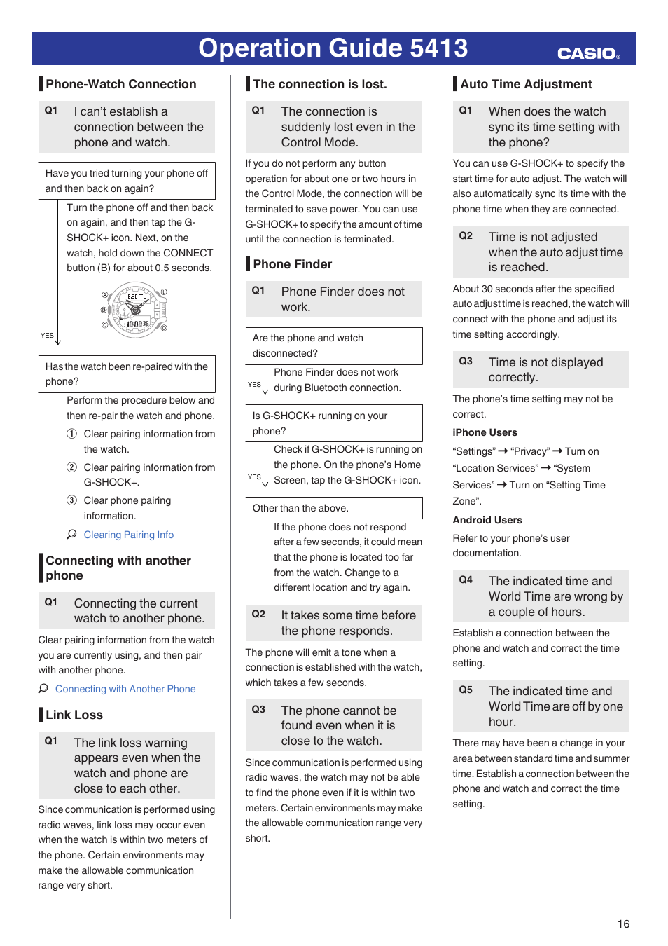 Operation guide 5413 | G-Shock GBA-400-1A User Manual | Page 16 / 18