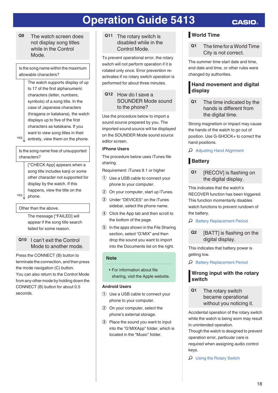 Operation guide 5413 | G-Shock GBA-400-1A User Manual | Page 18 / 18