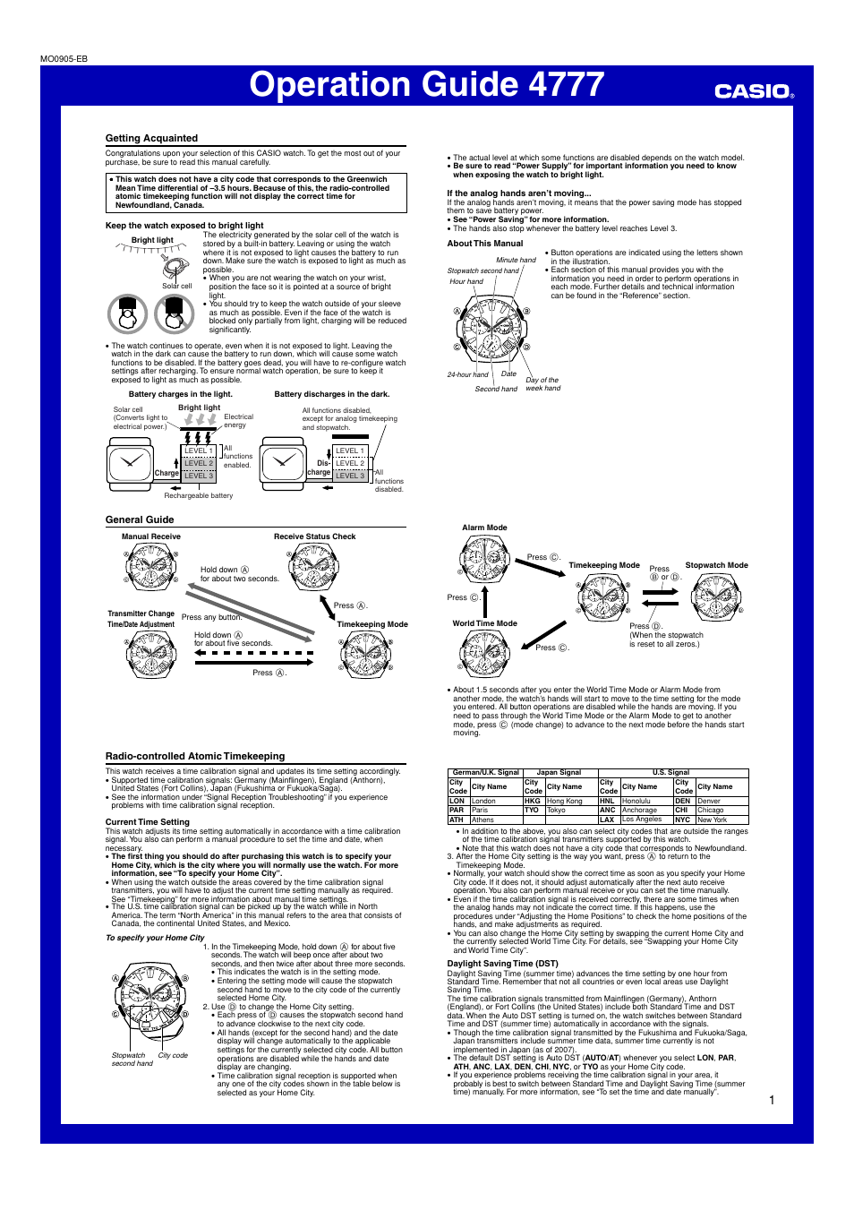 G-Shock GS-1100-1A User Manual | 5 pages