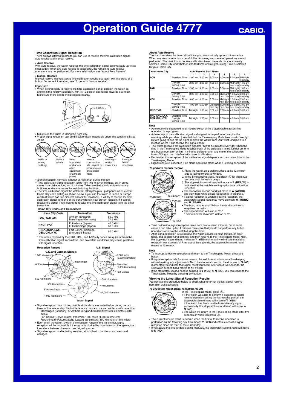 Operation guide 4777 | G-Shock GS-1100-1A User Manual | Page 2 / 5