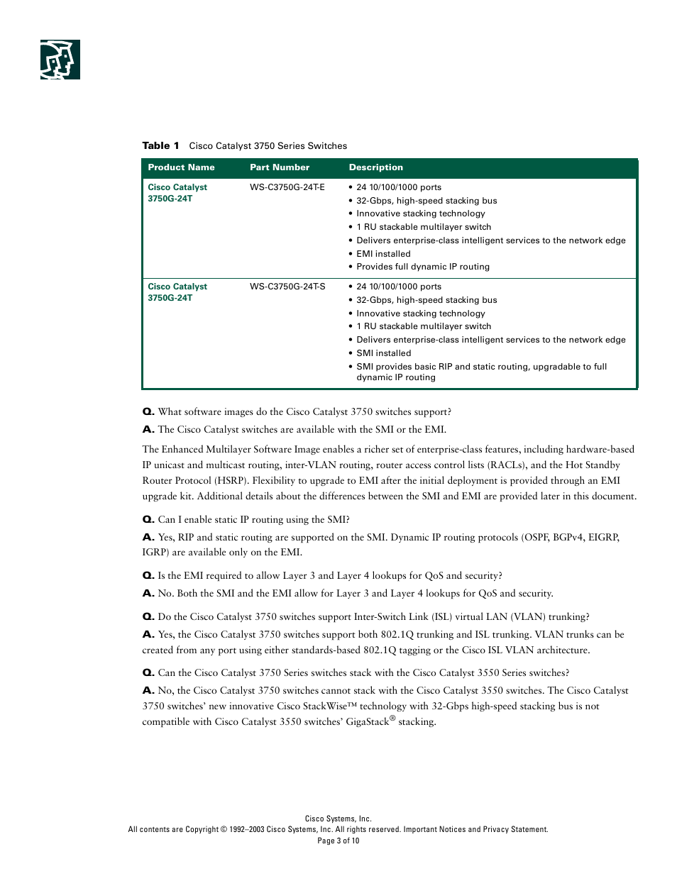 Cisco 3750 Series User Manual | Page 3 / 10