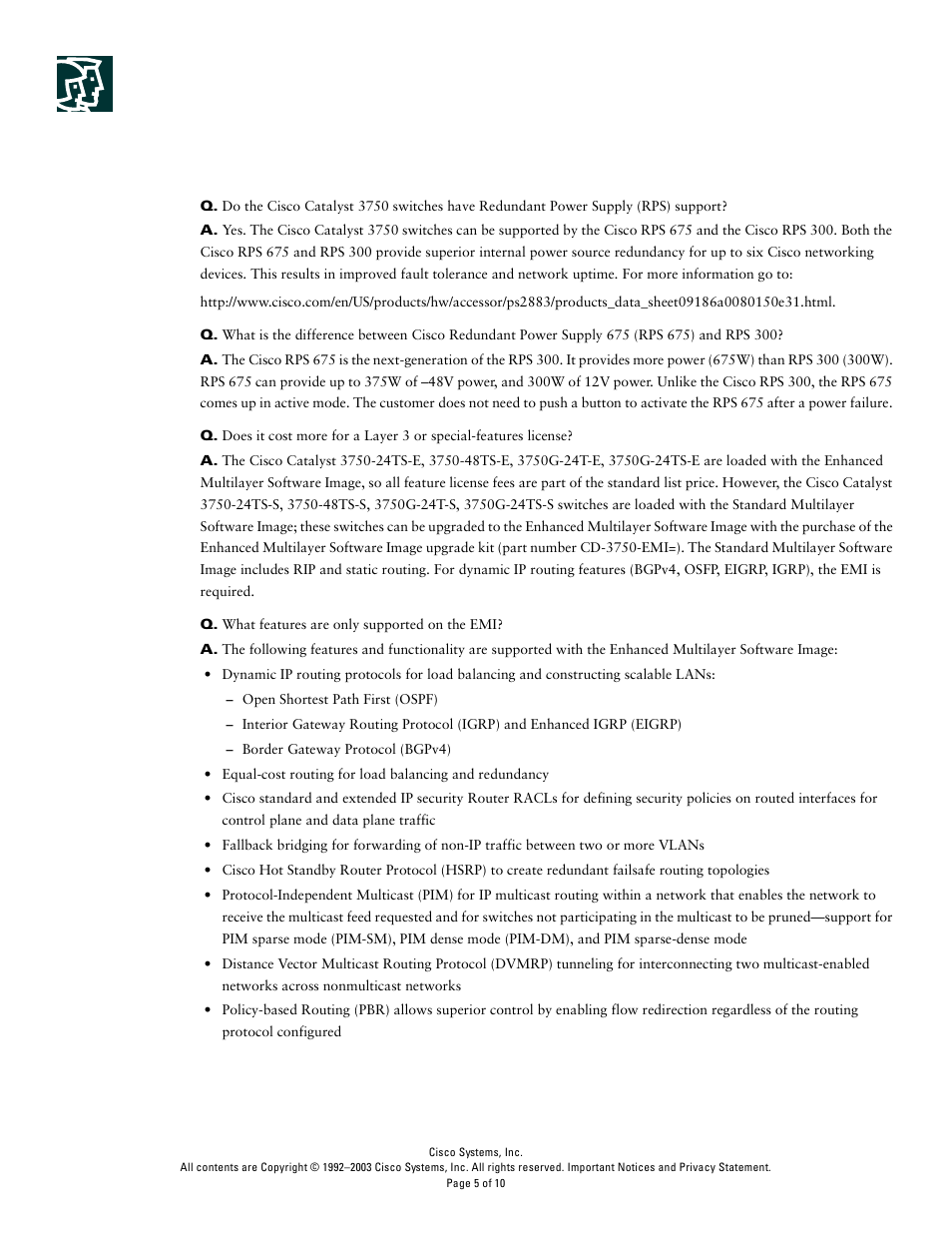 Cisco 3750 Series User Manual | Page 5 / 10