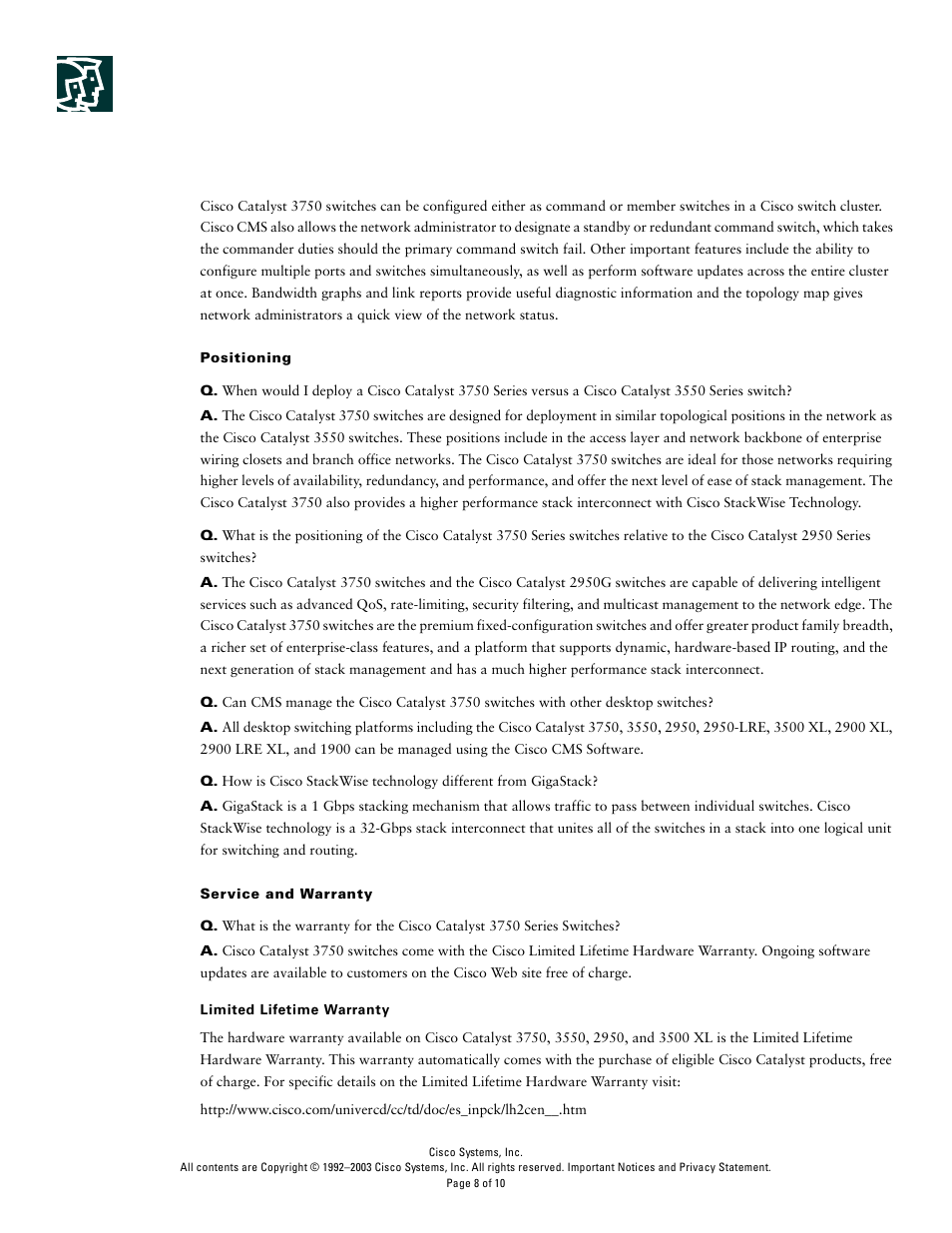 Cisco 3750 Series User Manual | Page 8 / 10
