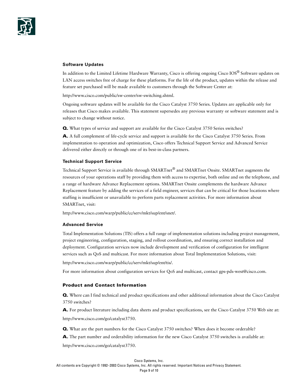 Cisco 3750 Series User Manual | Page 9 / 10