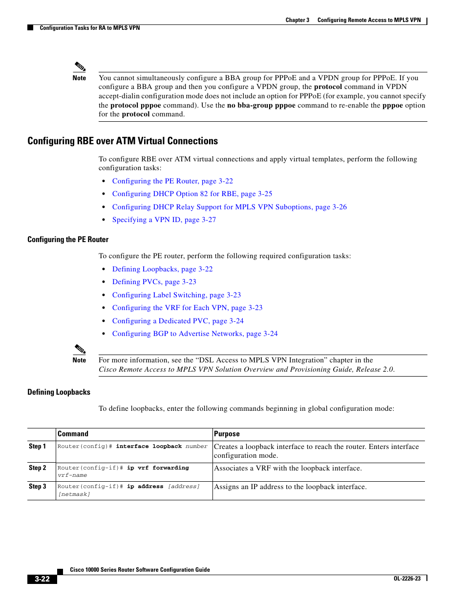 Configuring rbe over atm virtual connections | Cisco 10000 User Manual | Page 104 / 556