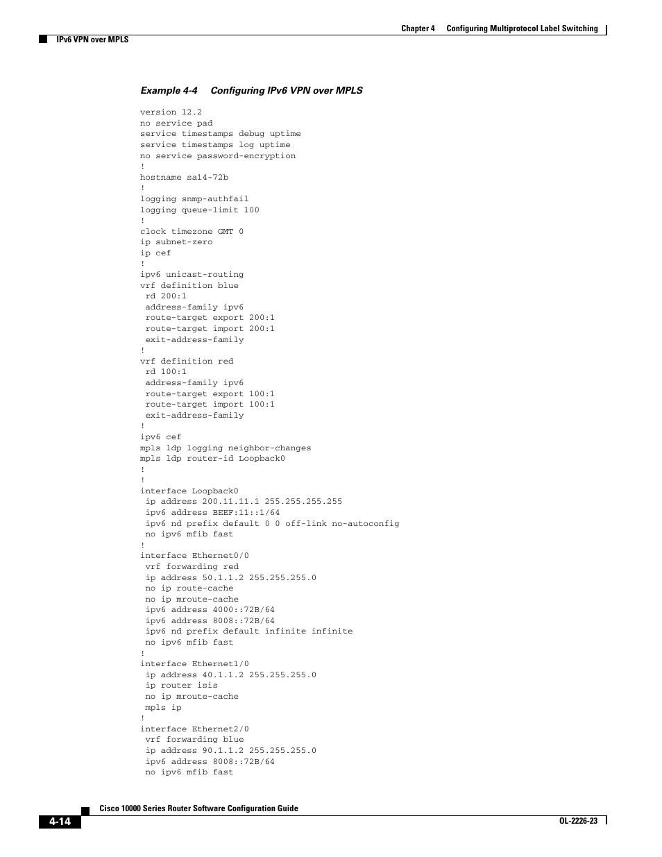 Example 4-4 | Cisco 10000 User Manual | Page 146 / 556