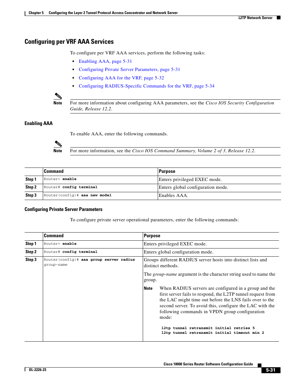 Configuring per vrf aaa services, And the | Cisco 10000 User Manual | Page 195 / 556