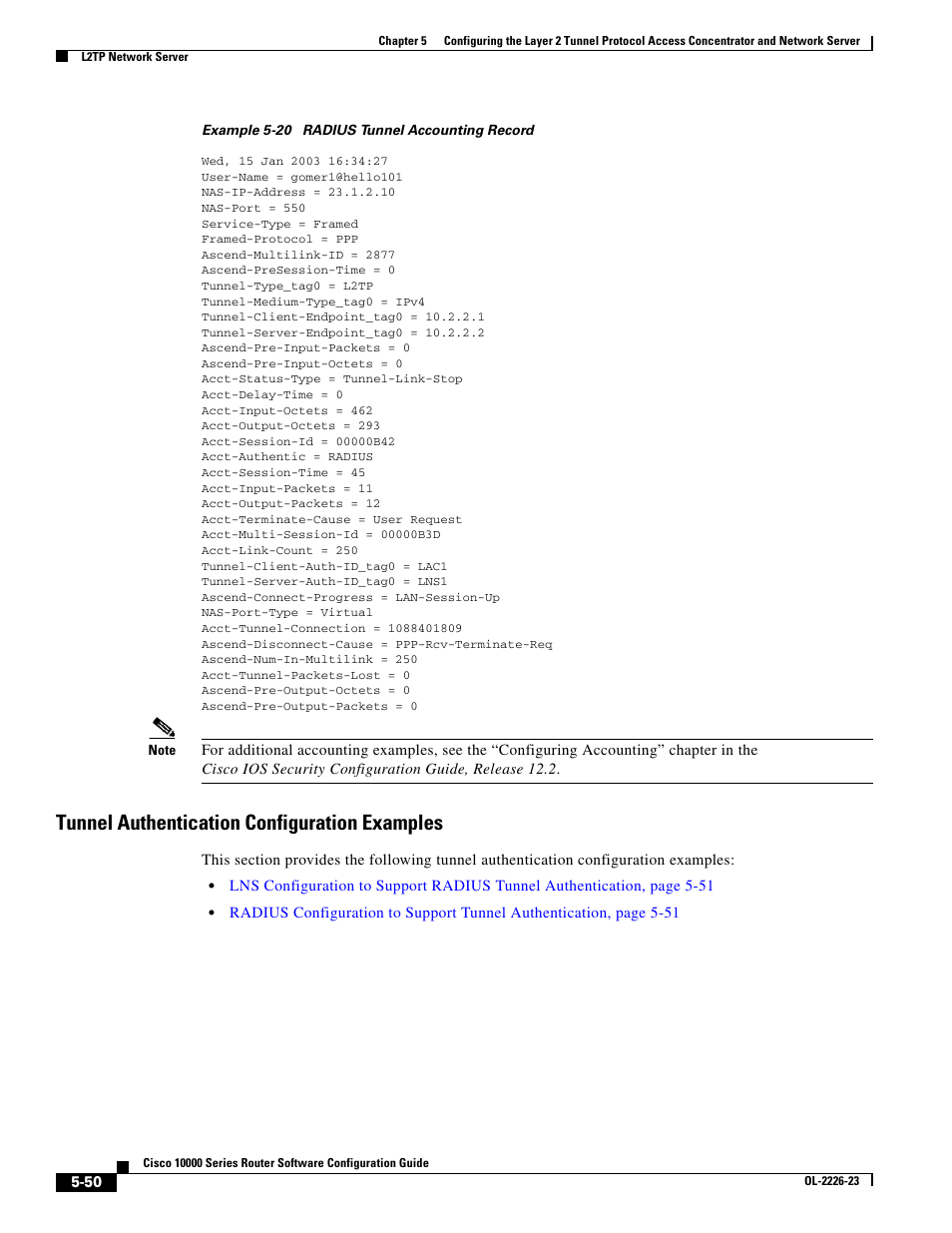 Tunnel authentication configuration examples | Cisco 10000 User Manual | Page 214 / 556