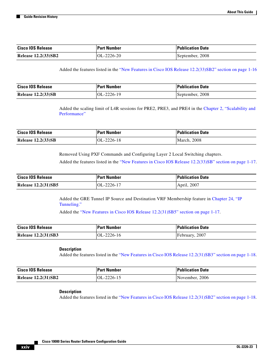 Cisco 10000 User Manual | Page 24 / 556