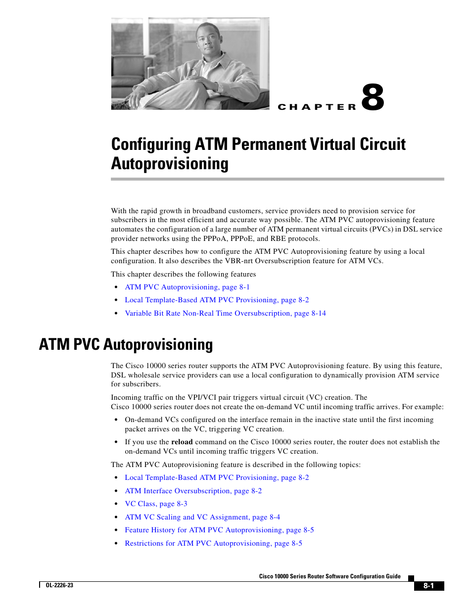 Atm pvc autoprovisioning, C h a p t e r | Cisco 10000 User Manual | Page 241 / 556