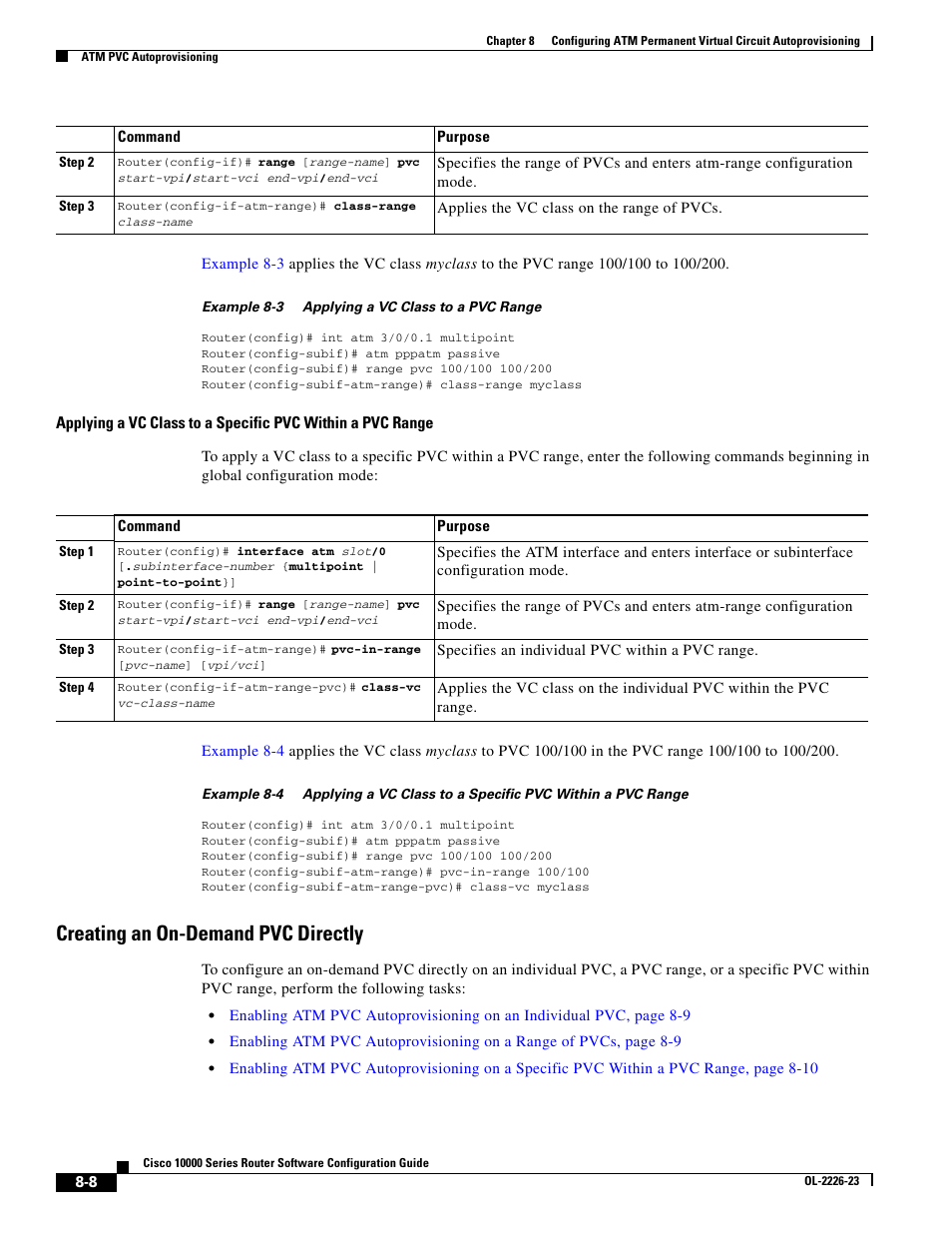 Creating an on-demand pvc directly | Cisco 10000 User Manual | Page 248 / 556