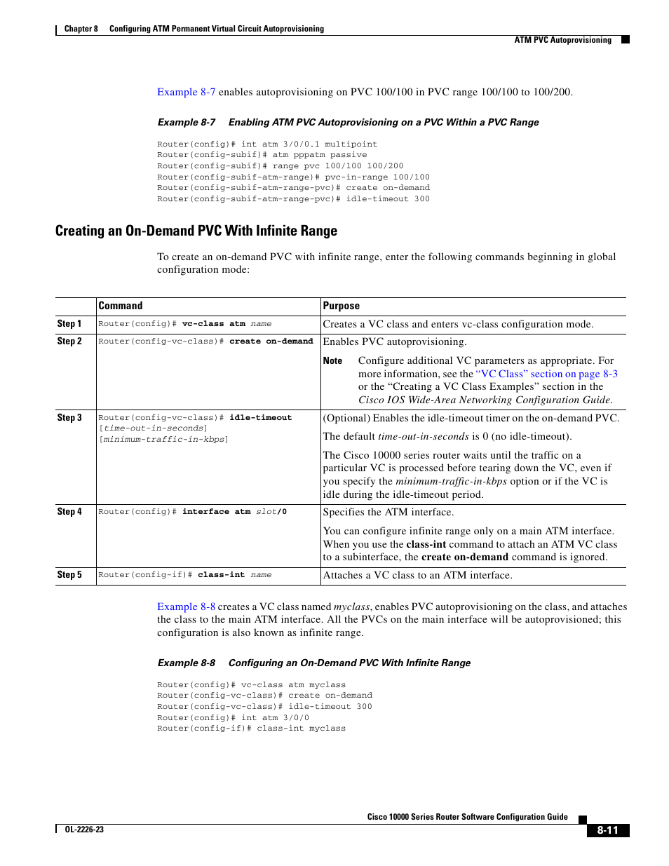 Creating an on-demand pvc with infinite range | Cisco 10000 User Manual | Page 251 / 556