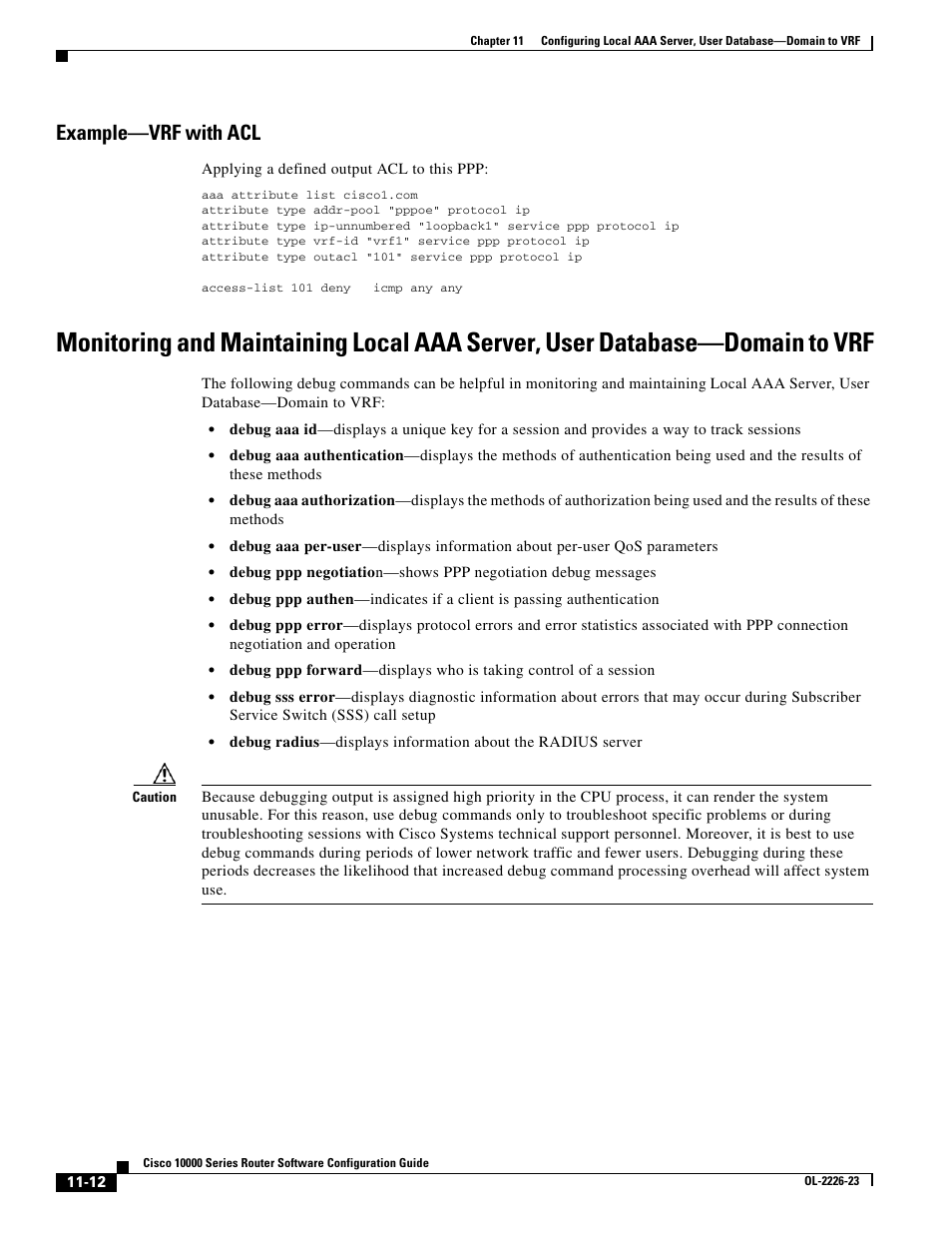 Example-vrf with acl, Example—vrf with acl | Cisco 10000 User Manual | Page 302 / 556