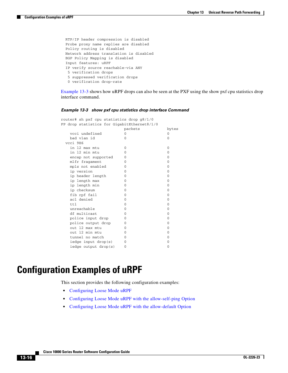 Configuration examples of urpf | Cisco 10000 User Manual | Page 318 / 556