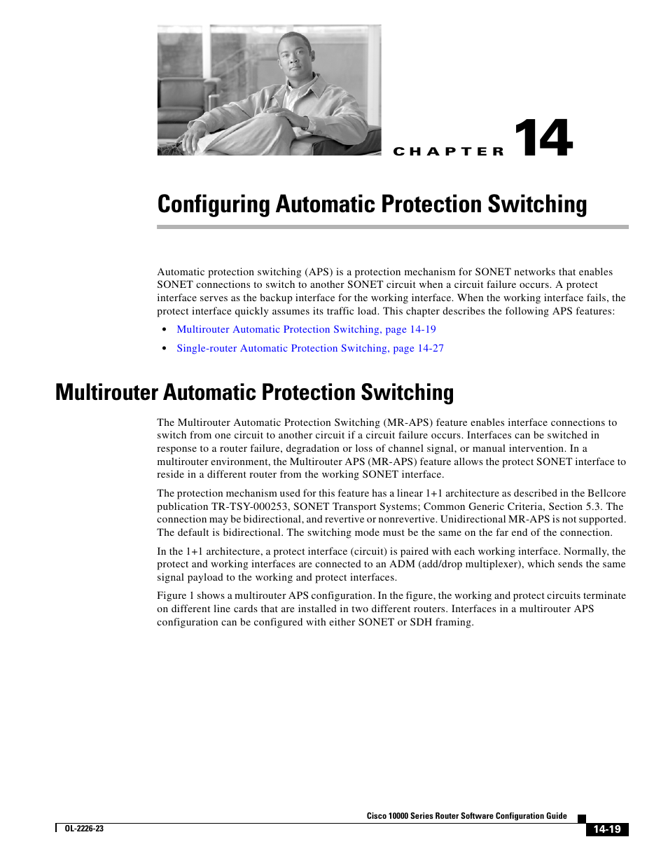 Configuring automatic protection switching, Multirouter automatic protection switching, C h a p t e r | Cisco 10000 User Manual | Page 321 / 556