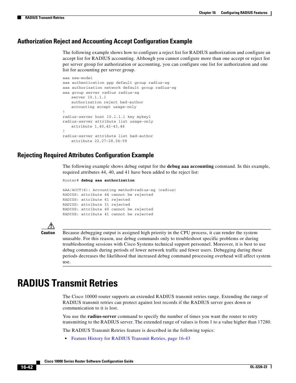 Radius transmit retries | Cisco 10000 User Manual | Page 344 / 556